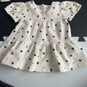 Zara baby white dress with hearts